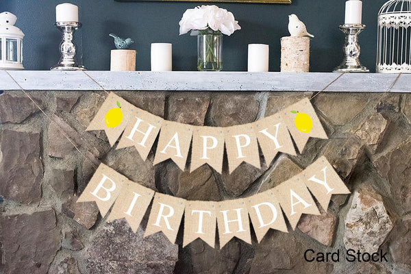Lemon Birthday Party Decorations, Happy Birthday Banner, Summer Lemonade Garland