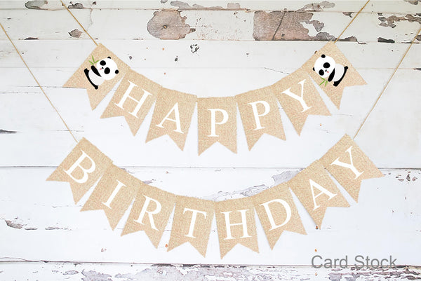 Panda Happy Birthday Banner, Zoo or Safari Birthday Party Decor, Panda Party Decor, Panda Birthday Banner, Zoo Birthday Party