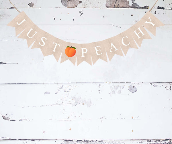 Just Peachy Banner, Fruit Baby Shower or Gender Reveal Party Decor, Summer Birthday Party, Peach Decorations, Peach Party