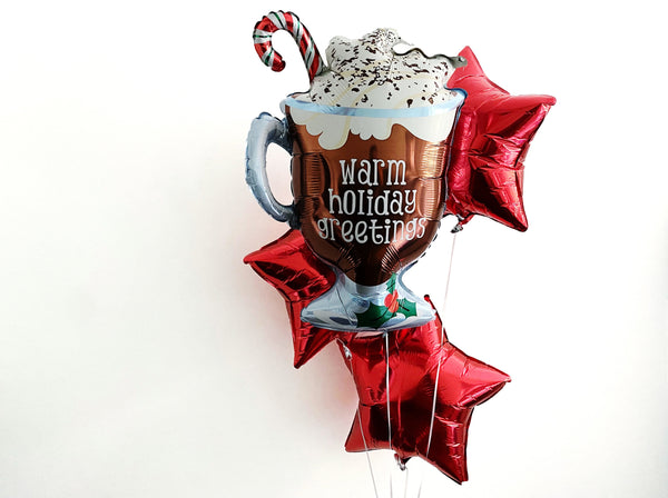 Christmas Party Decorations, Hot Cocoa Balloons, Christmas Decorations, Hot Chocolate Party Decor, Seasons Greetings Balloon COL161
