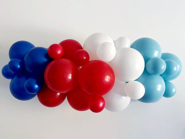 Red, White and Blue Balloon Garland | USA Balloon Decor | Sports Balloon Decor | All American Party Decor | Fourth of July Party |