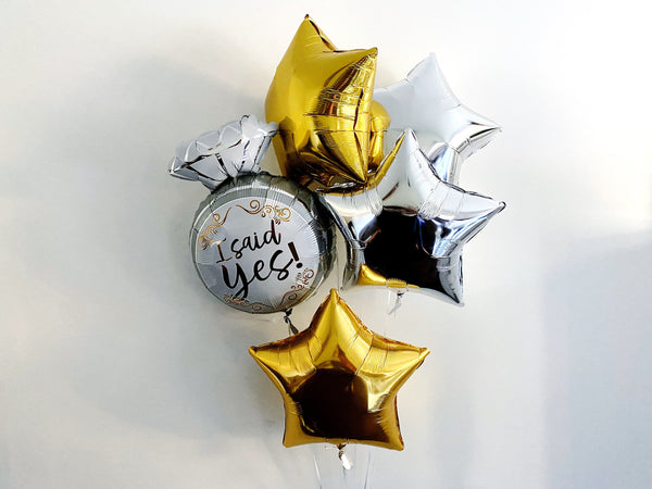 Engagement Party Decor |  Engagement Party Balloons | Bachelorette Party Photo Booth |  I Said Yes Balloon Decor | Engagement Party Balloon