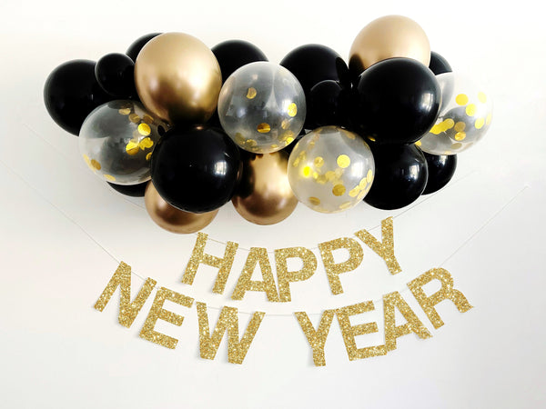 Happy New Year Party Decorations | New Years Eve Decor | Happy New Year Banner | New Years Eve Balloons | 2023 New Year Photo Backdrop |