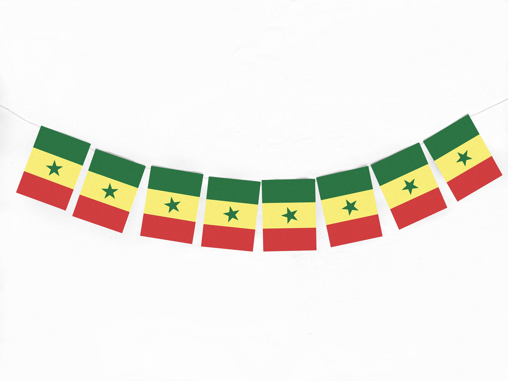 Senegal Flag Banner, Senegalese Flag Banner, Team Senegal Garland, World Flags, Senegal World Cup Decorations, P194