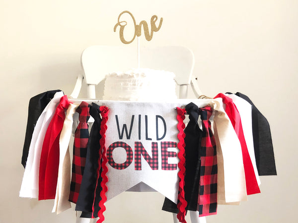 Wild One Plaid Banner, First Birthday Party, Wild One Party Banner, Highchair Banner, First Birthday Decorations, HC049