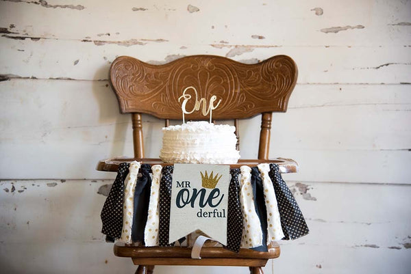 Mr Onederful, First Birthday Banner, Highchair Banner, First Birthday Decorations, Onderful First Birthday Party HC009