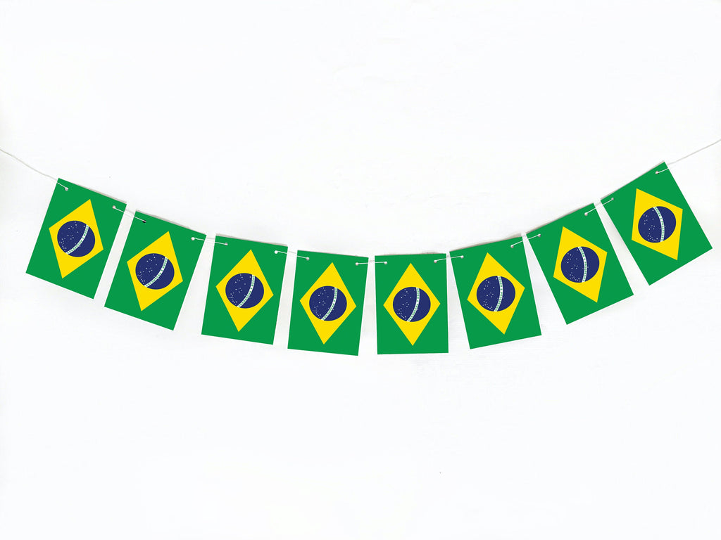 Brazil Flag Banner, Brazilian Flag Banner, Team Brazil Garland, World Flags, Brazil World Cup Decorations, P245