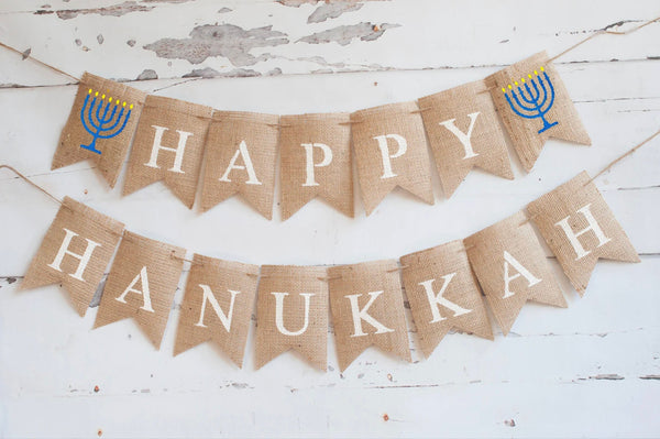 Hanukkah Party Decorations | Happy Hanukkah Decor | Hanukkah Banner | Hanukkah Balloons | Hanukkah Photo Booth Decorations