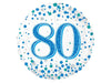 80th Birthday Balloons, Happy 80th Birthday Balloon, Birthday Party Decorations, Milestone Birthday Decorations, Blue and Silver Party Decor