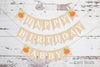 Personalized Happy Birthday Pumpkin Banner, Card Stock Banner, Fall Birthday Party Decorations, Little Pumpkin Birthday Party Sign, PB302