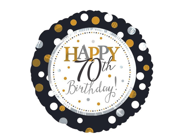 70th Birthday Balloon | Black + Gold Balloon | Milestone Birthday Balloon | 70th Birthday Party | 70th Birthday Party Decor
