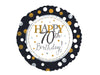 70th Birthday Balloons, Happy 70th Birthday Balloon, Birthday Party Decor, Milestone Birthday Decorations, Black, Gold, Silver Party Decor