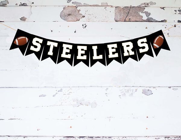 Steelers Banner, Steelers Decorations, Steelers, Card Stock Banner, Football Decorations, Football Party Decor, P267
