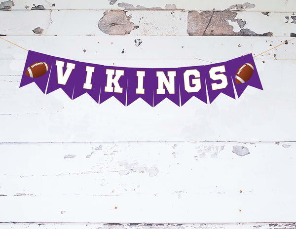 Vikings Banner, Vikings Decorations, Vikings, Card Stock Banner, Football Decorations, Football Party Decor, P263