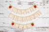 Personalized Happy Birthday Strawberry Banner, Card Stock Banner, Strawberry Birthday Party Decorations, Berry Birthday Party Sign, PB1046