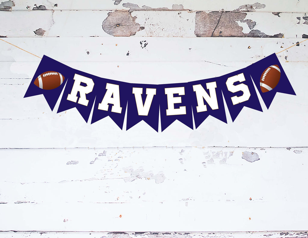 Ravens Banner, Ravens Decorations, Ravens, Card Stock Banner, Football Decorations, Football Party Decor, P253
