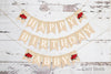 Personalized Happy Birthday Red Wagon Banner, Card Stock Banner, Wagon Birthday Party Decorations, Birthday Party Sign, PB782