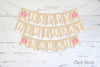Personalized Happy Birthday Pink Pumpkin Banner, Card Stock Banner, Fall Birthday Party Decorations, Pink Pumpkin Birthday Party Sign, PB872