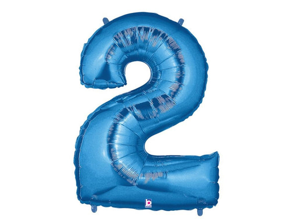 2nd Birthday Balloon, Number 2 Balloon, Blue Jumbo 2 Balloon, 2 Fast Balloon