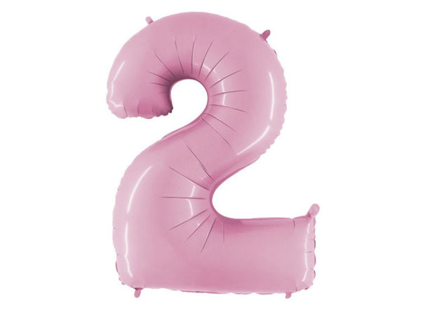 2nd Birthday Balloon, Number 2 Balloon, Light Pink Jumbo 2 Balloon, 2nd Birthday Party Balloon, Pink Party Balloon