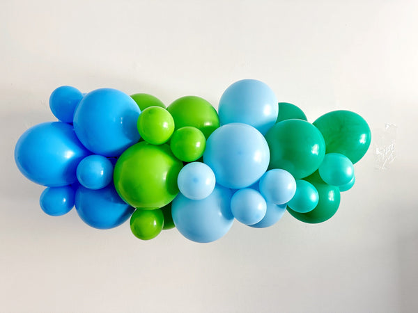 Blue Green Party Decor, Green, Blue, Teal Balloon Garland, Balloon Party Kit, Green and Blue Party Decorations, Nature Balloon Backdrop
