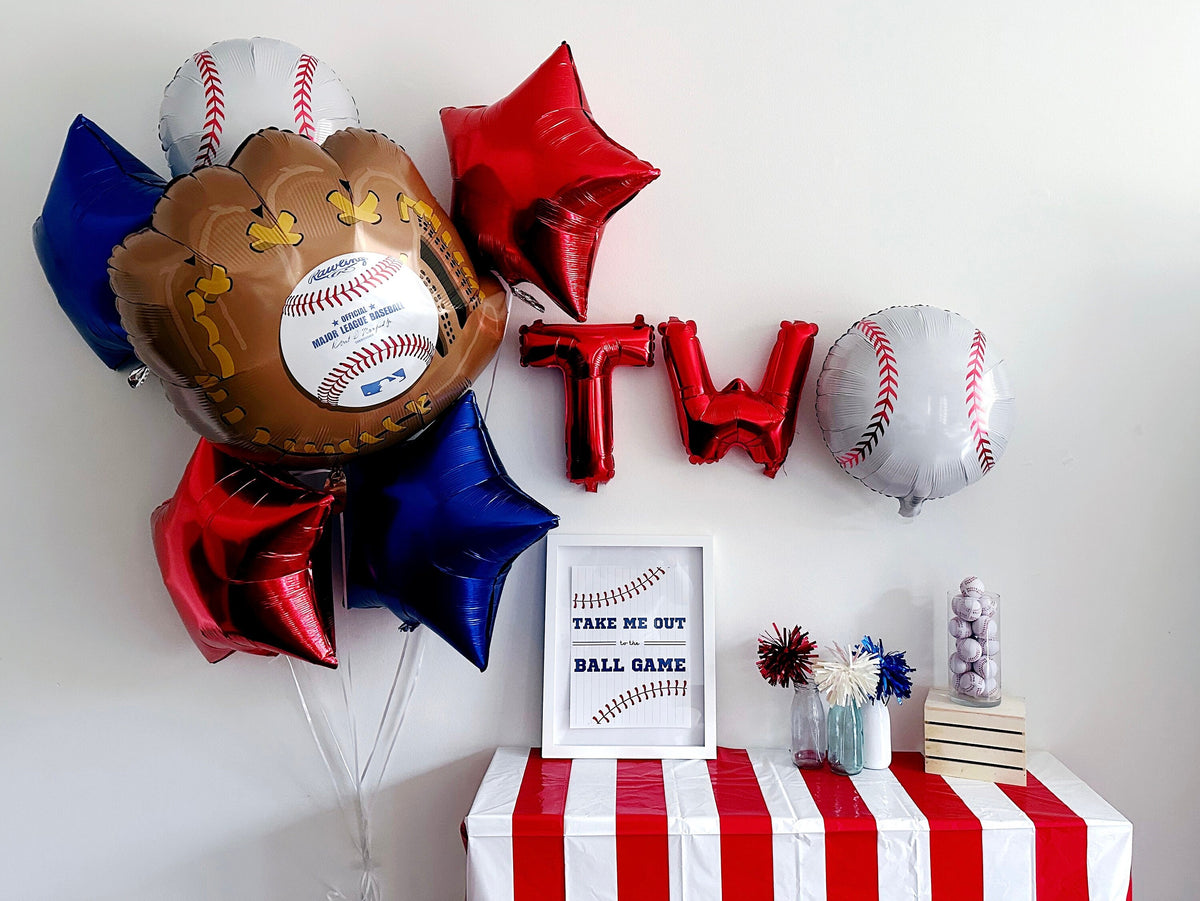 2nd Birthday Batter Up Baseball Decorations - Set Of 20 Number "2" Shaped Cutouts For DIY Party Decor - View #4