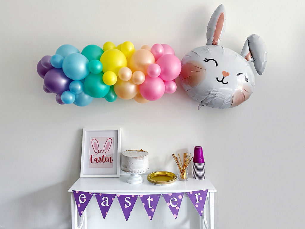 Easter Party Decorations, Pastel Rainbow Balloon Garland