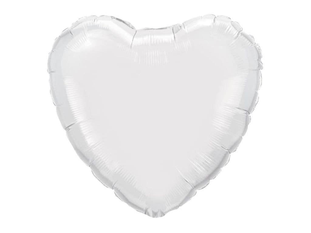 White Heart Balloon | Valentines Party Decor | I Love You Foil Balloon | White Heart Shape Mylar Balloon | White Accent Balloon