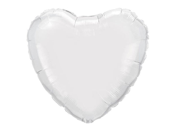 White Heart Balloon | Valentines Party Decor | I Love You Foil Balloon | White Heart Shape Mylar Balloon | White Accent Balloon