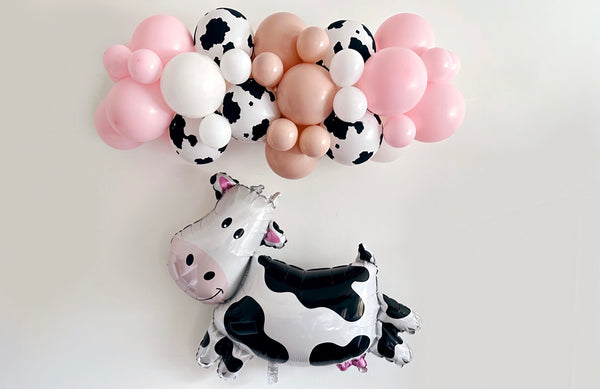 Cow Party Balloon Garland, Rodeo Balloon Garland, Farm Party Decorations, Cow Print and Pink Balloon Backdrop COL314
