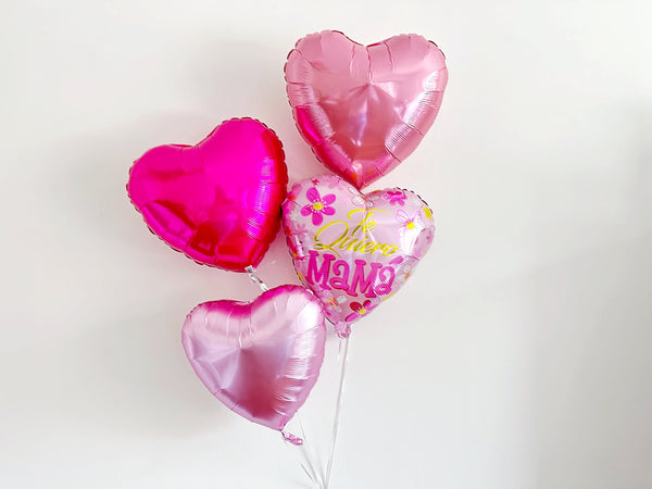 Te Quiero Mamá Balloon Set | Mother's Day Balloon Decor | Foil Heart Shaped Balloons | Mother's Day Balloons