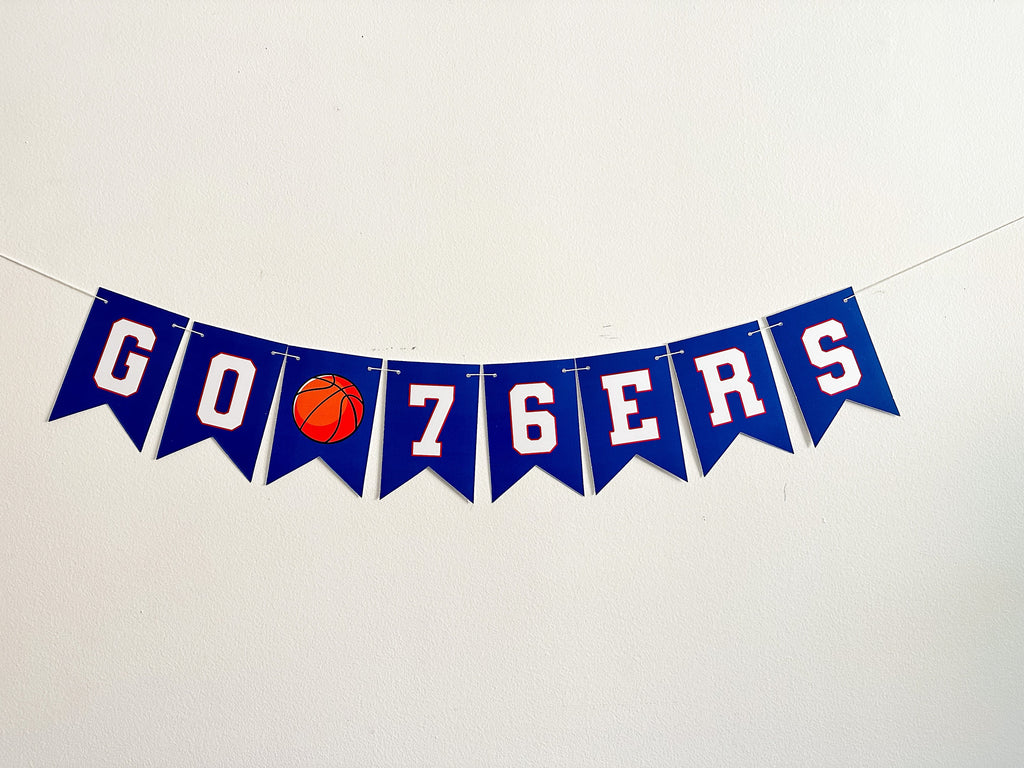 Go 76ers Banner, 76ers Decorations, Go 76ers, Card Stock Banner, Basketball Decorations, Basketball Party Decor, P287