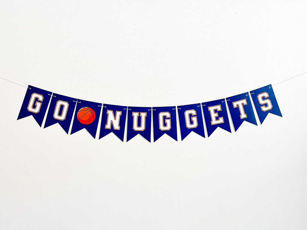 Go Nuggets Banner, Nuggets Decorations, Go Nuggets, Card Stock Banner, Basketball Decorations, Basketball Party Decor, P286