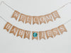 Welcome Baby Personalized Globe Balloon Burlap Banner, Baby Shower or Gender Reveal Party Decor, Travel or Adventure Shower Decor, B1149