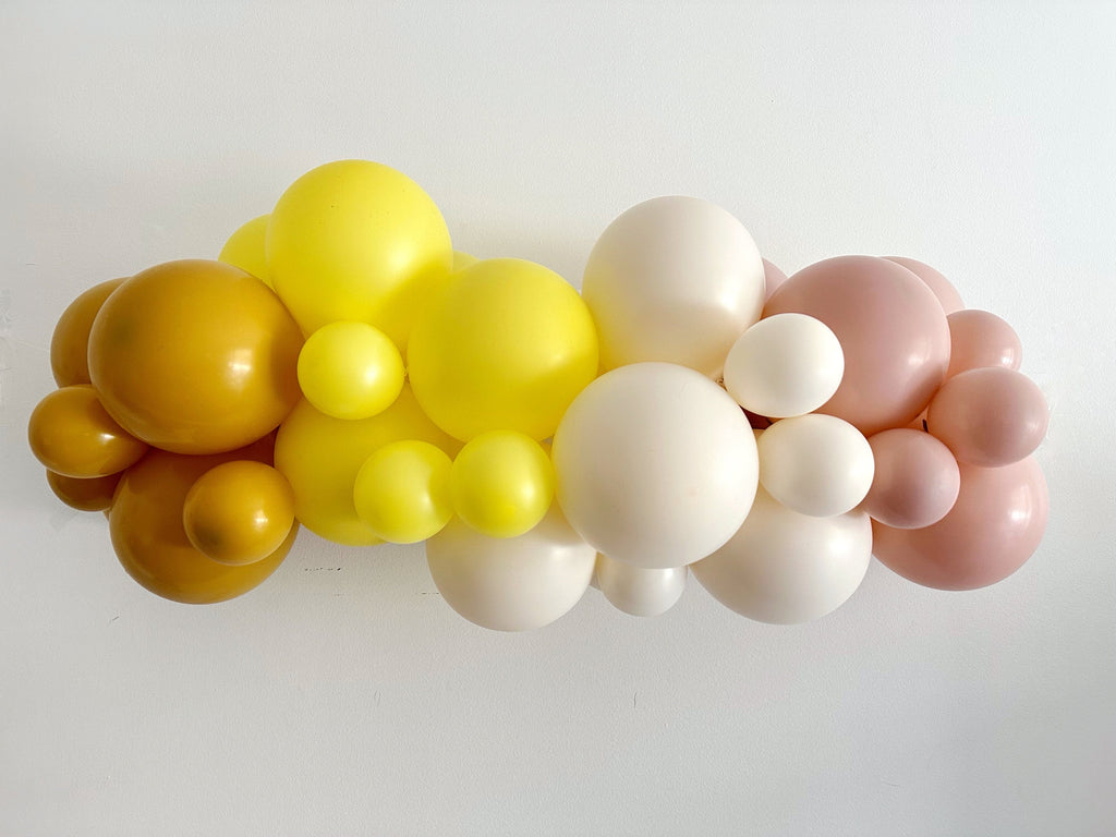 Yellow, Off White, Pink Balloon Garland, Balloon Party Kit, Yellow Party Decorations, Yellow Balloon Garland, Bumble Bee Party Decorations