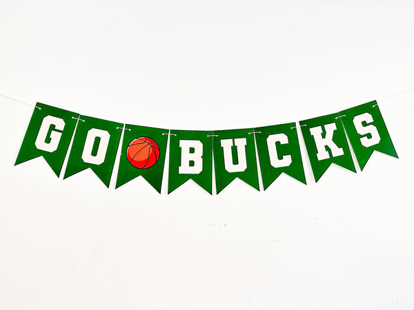 Go Bucks Banner, Bucks Decorations, Go Bucks, Card Stock Banner, Basketball Decorations, Basketball Party Decor, P285