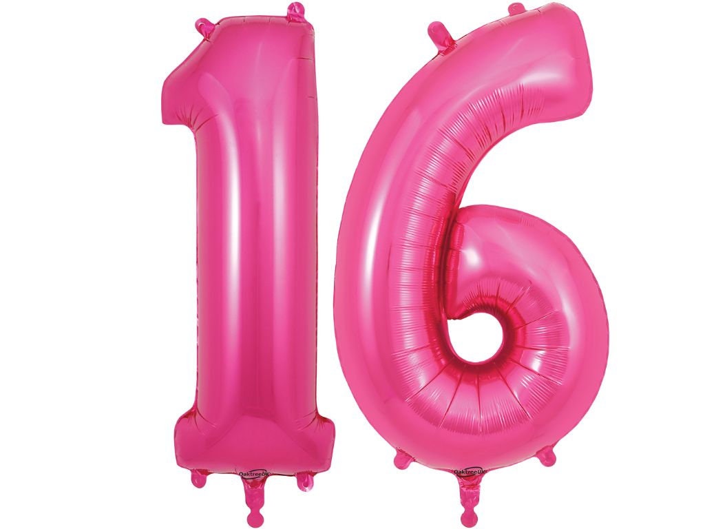 Large Pink 16  Balloon, 16th Birthday Party, Sweet Sixteen Balloon Decorations, Pink Party Prop, Large 16 Balloon, COL355