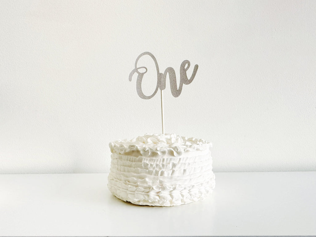 One Glitter Cake Topper, 1st Birthday Party Cake Topper, First Birthday Cupcake Topper, One Year Old Party Decor
