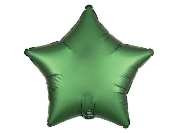 Green Satin Star Balloon, Star Shaped Foil Balloon, Dark Green Balloon