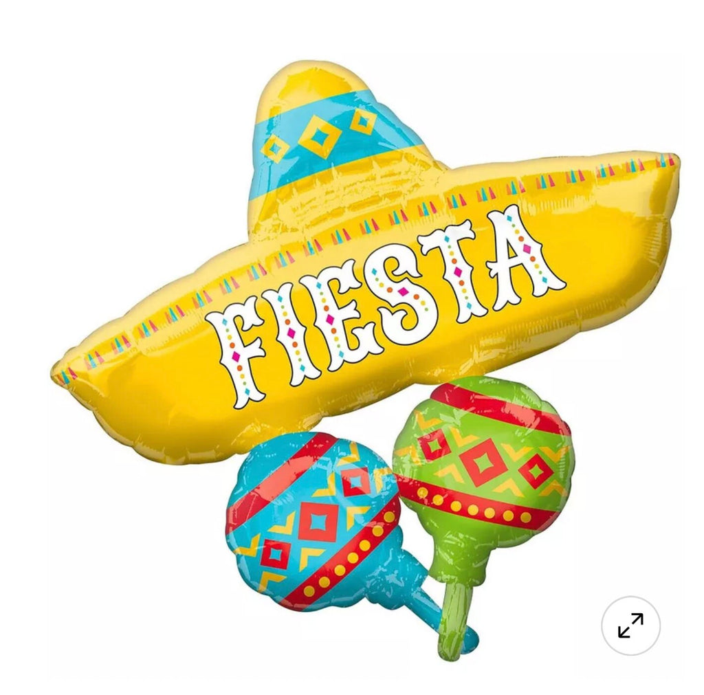 Fiesta Balloons, Happy Cinco de Mayo Balloons, Summer Party Decor, Fiesta Birthday Decorations, Cactus Balloon | Sombrero Balloon