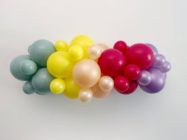Summer Balloon Garland, Multicolor Balloon Garland | Pink, Yellow, Peach, Purple, Mint Balloons | Pool Party Decorations, Summer Balloons