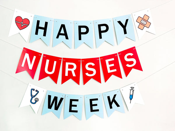 Nurse Appreciation Week Banner | Happy Nurses Week Card Stock Banner | Colorful Nurses Appreciation Week Banner