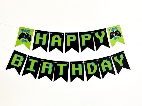 Video Game Birthday Party Banner | Retro Video Game Banner | Gamer Themed Birthday Banner | Game Controller Birthday Banner