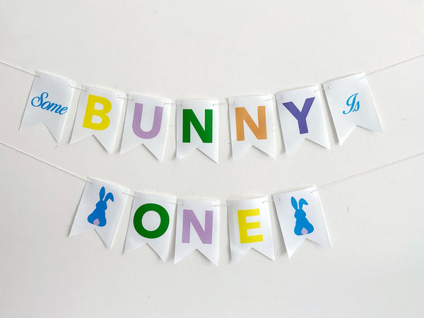 Canvas Some Bunny Is One Banner | Easter First Birthday Party Decor