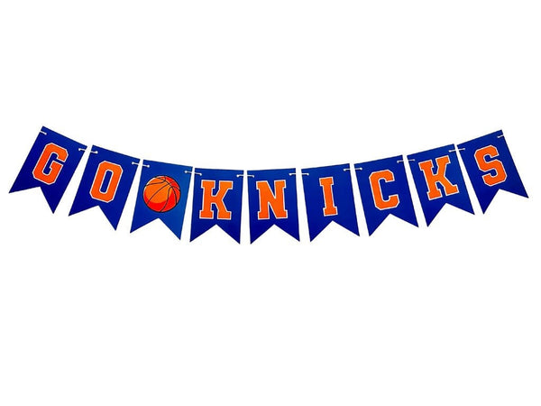 Go Knicks Banner, Knicks Decorations, Go Knicks, Card Stock Banner, Basketball Decorations, Basketball Party Decor, P326