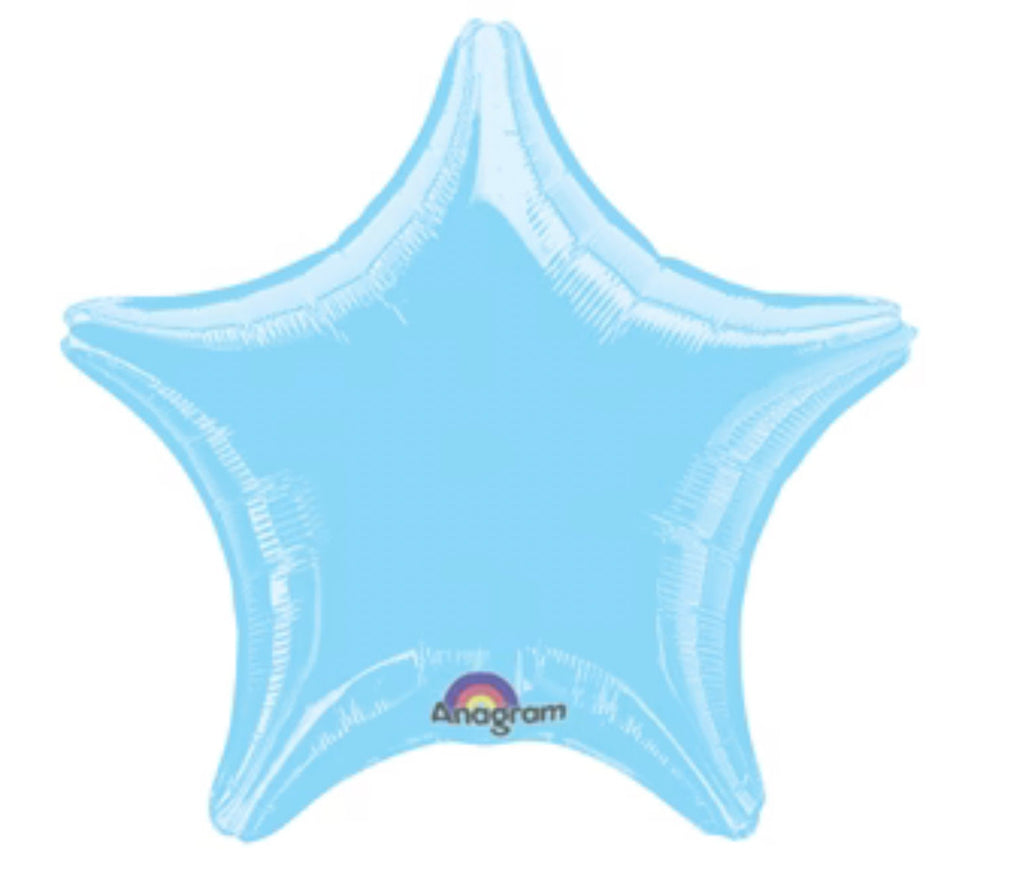 Pale Blue Star Balloon | Blue Party Decor | Light Blue Foil Balloon | Pale Blue Star Mylar Balloon |