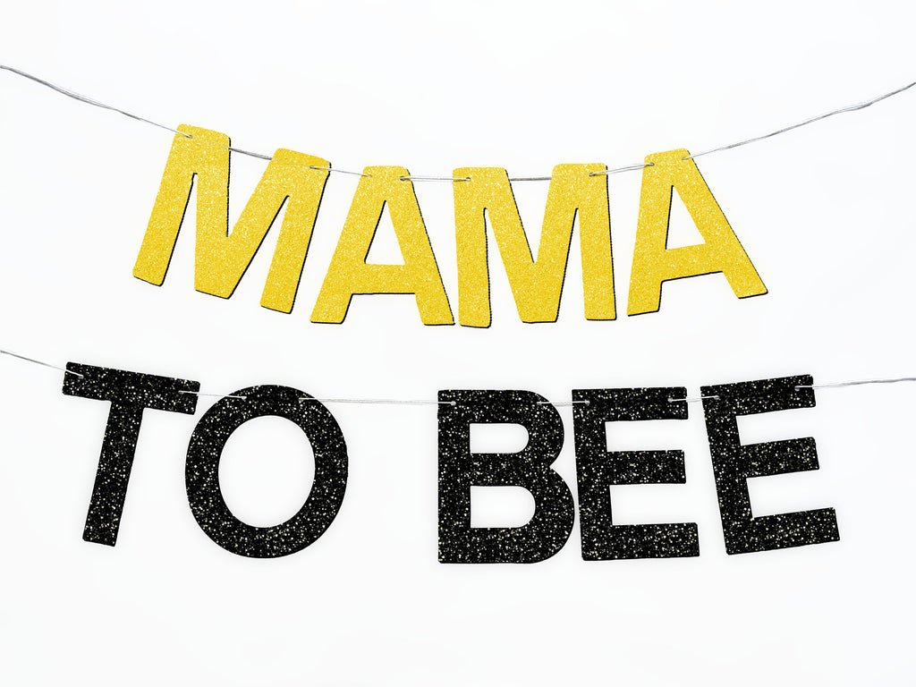 Mama To Bee Glitter Banner, Baby Shower Decorations, Bumble Bee Themed Baby Shower Banner, Baby Shower Sign, LB036