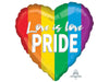 Pride Heart Balloon | Pride Party Decor | Love is Love Pride Foil Balloon | Rainbow Heart Shape Mylar Balloon