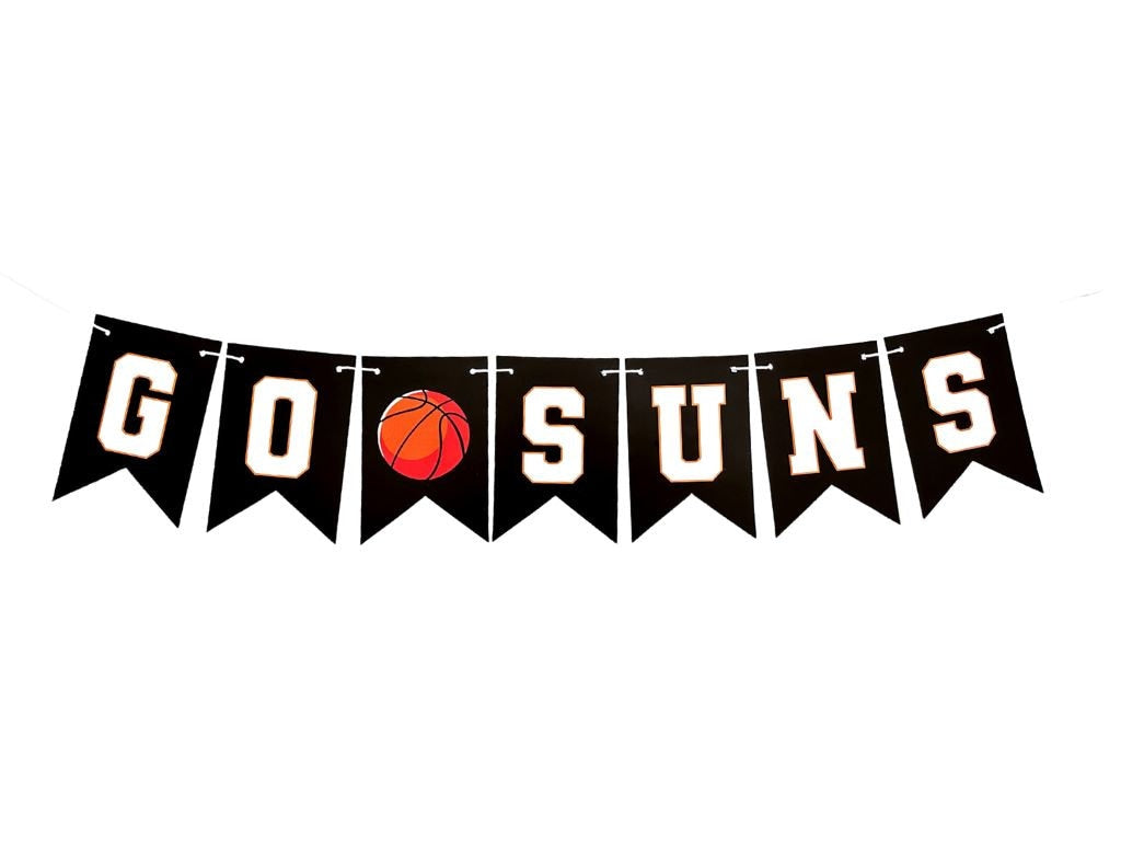 Go Suns Banner, Suns Decorations, Go Suns, Card Stock Banner, Basketball Decorations, Basketball Party Decor, P327