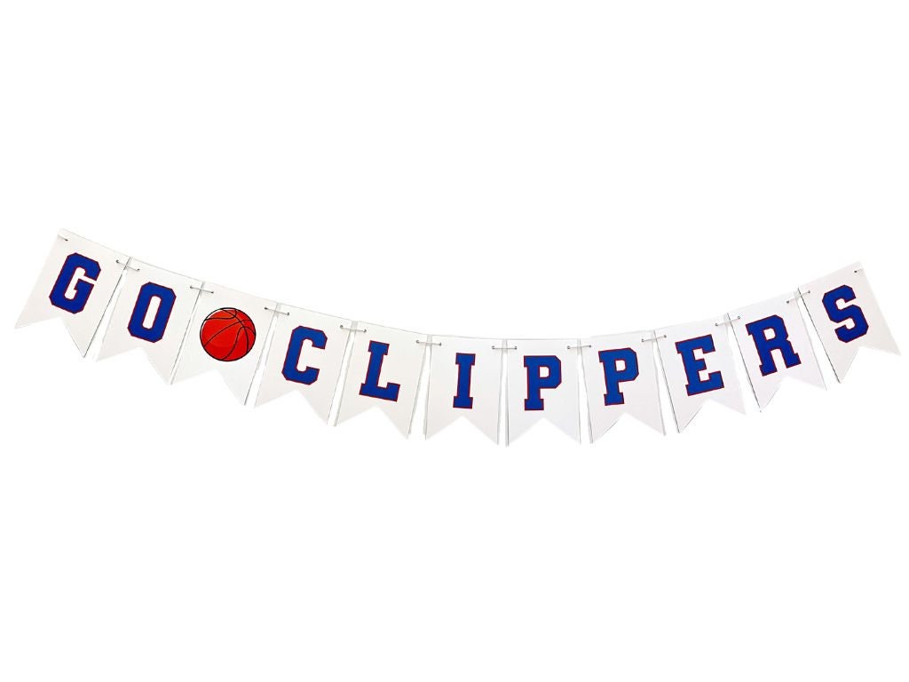 Go Clippers Banner, Clippers Decorations, Go Clippers, Card Stock Banner, Basketball Decorations, Basketball Party Decor, P329